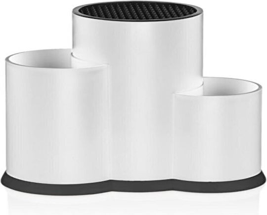 Femmit Tabletop Kitchen Organizer Stand with 3 Compartments BPA Free White