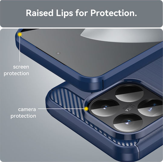 Techsuit Carbon Back Cover Silicone / Plastic Blue (Xiaomi 15T Pro)