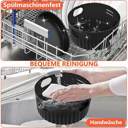 Set Accesorii Compatibil 4 X 19 Cm Air Fryer – Tavă Grill Pizza Hârtie de Copt din Silicon Russell Hobbs 4l Philips 2000 4.2l Ninja 5.2l Cosori 3.8l