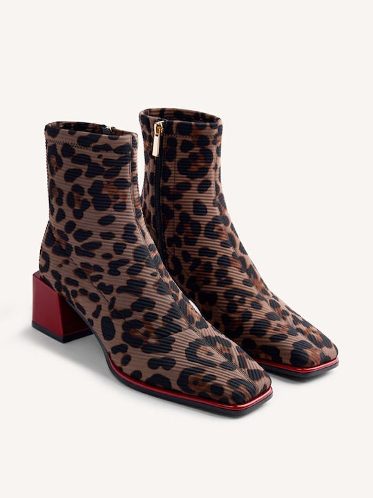 Women's Ankle Boots with Medium Heel Brown