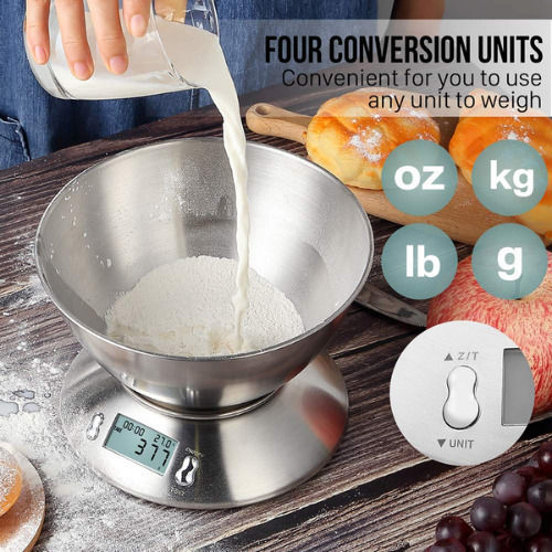 Digital Kitchen Scale with Bucket up to 5kg Inox