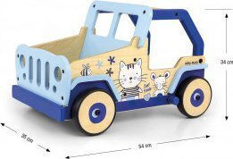 Milly Mally Explorer Cat and Mouse Baby Walker for 12+ Months Light Blue