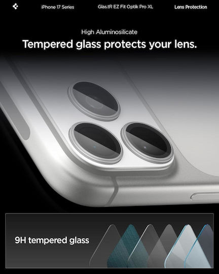 Spigen Glas.tr Optik Pro Протектор за камера Прилепващо фолио Сребрист за Apple iPhone 17 Pro Max