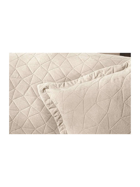Armchair Throw 150x170 + Decorative Cushion Cover 42x42+3 Guy Laroche Avalon Cream 150x170