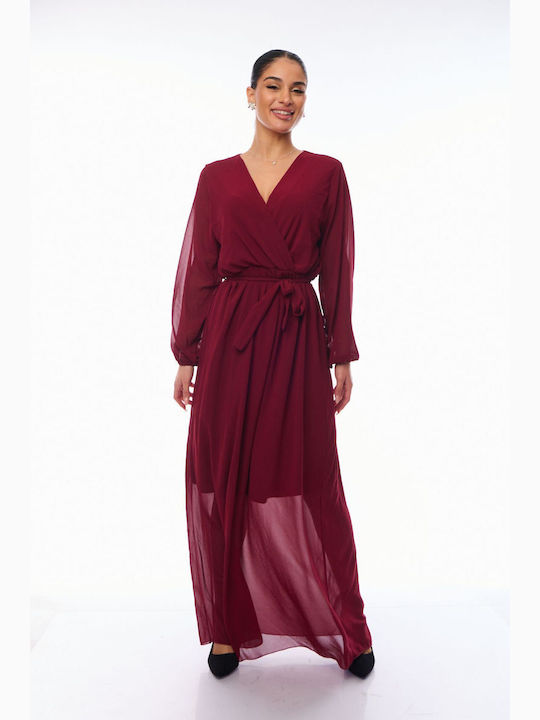Maxi Dress Wrap Burgundy