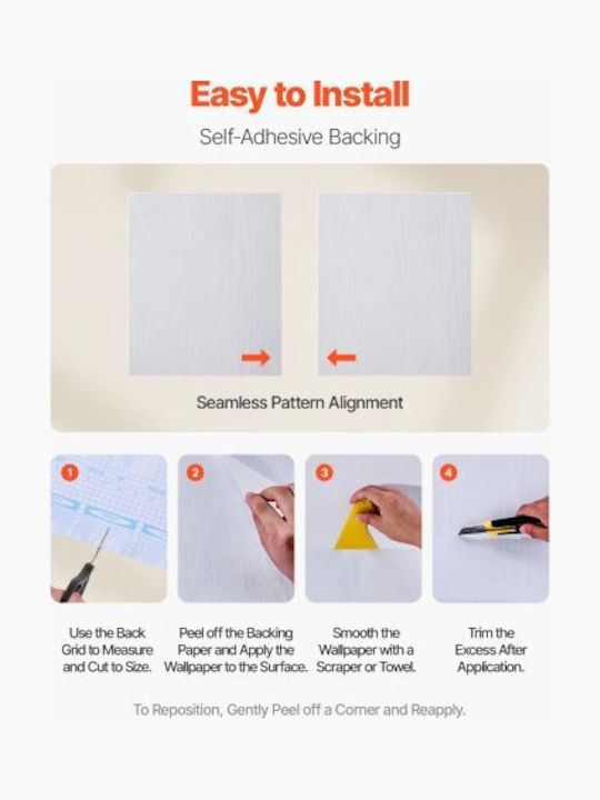 Self-adhesive Wall Wallpaper Paper White