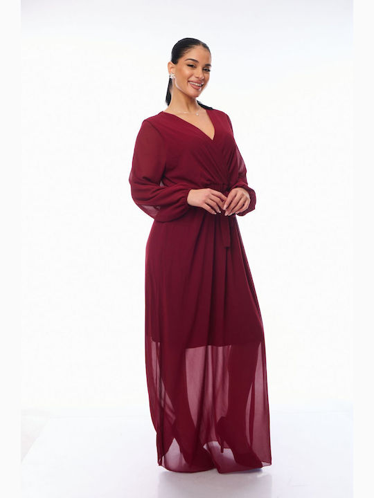 Maxi Dress Wrap Burgundy