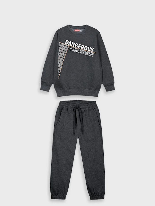 Kids Sweatpants Set Gray 2pcs Dangerous