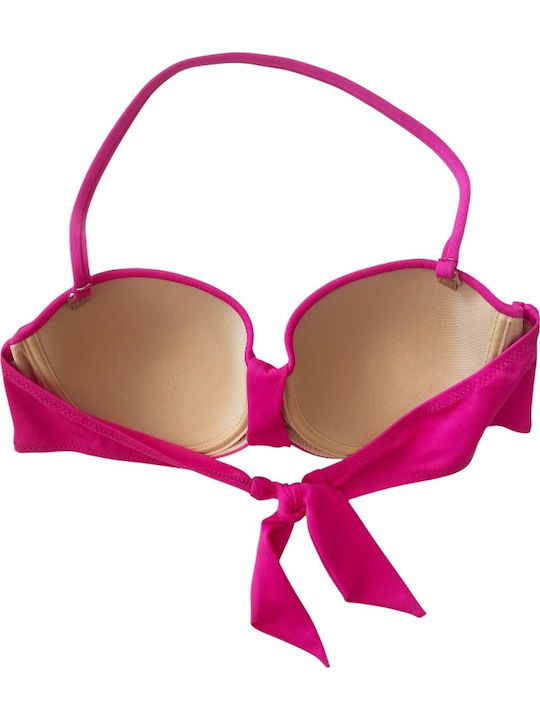 Top De Bikini Fără Bretele Fuchsia