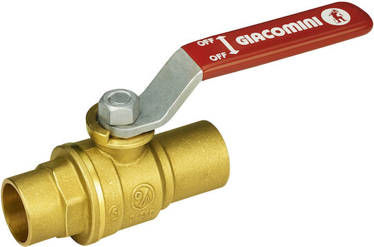 Giacomini Comutator Cu Bila R258y006 Sârmă Cu Conector Țeavă De Cupru Ø28 Mm Port Standard Cw617n Mâner Metal Roșu