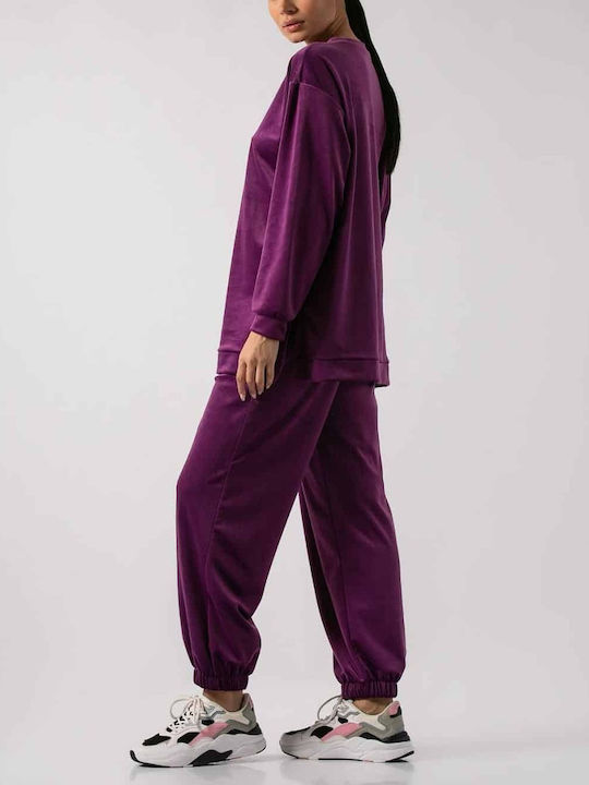 Jogginganzug Samt Blueberry
