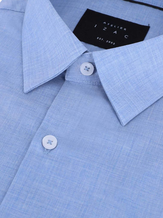 Long-sleeved Cotton Shirt Light Blue