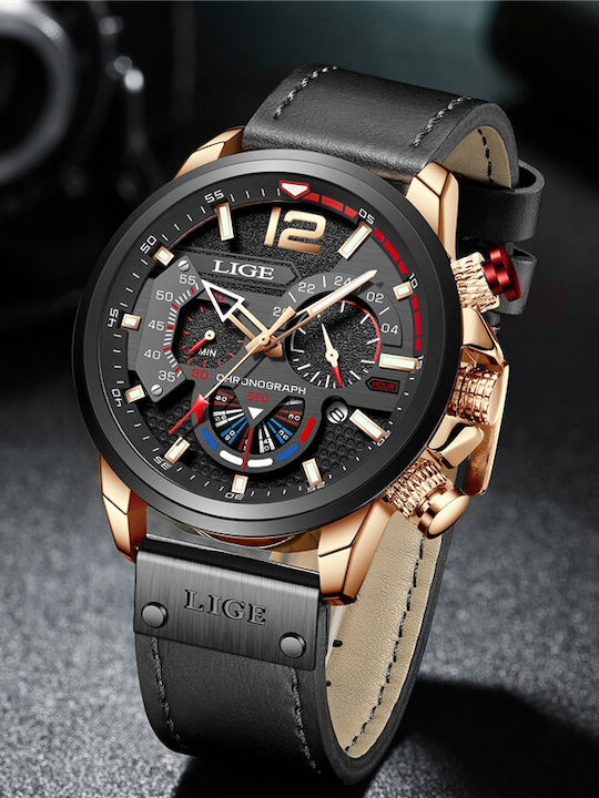 Lige Uhr Batterie mit Lederarmband