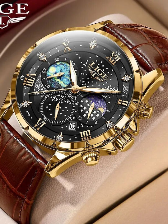 Lige Uhr Batterie mit Lederarmband