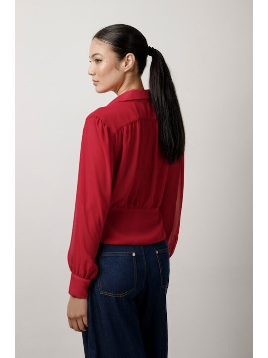 Women's Long Sleeve Shirt Bordeaux