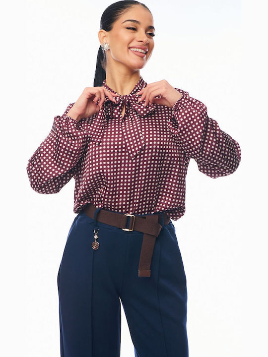 Women's Long Sleeve Shirt Burgundy