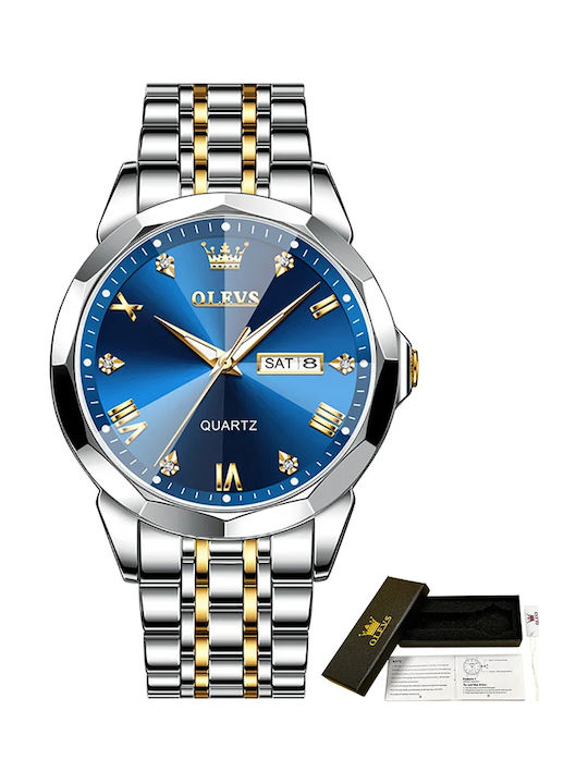 Ανδρικό Ρολόι 41mm Μπαταρίας Ασημί