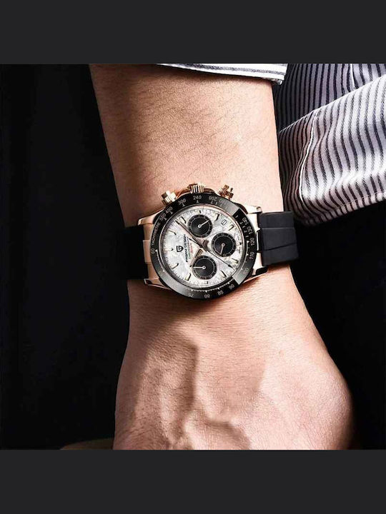 Pagani Design Ceas Bărbați 40mm Cronograf Baterie Cu Curea Neagră Din Cauciuc
