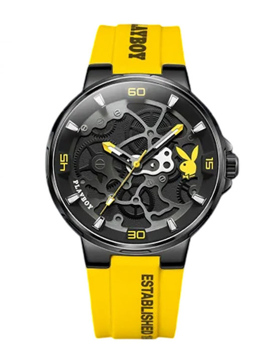 Playboy Women's Watch with Yellow Metal Bracelet