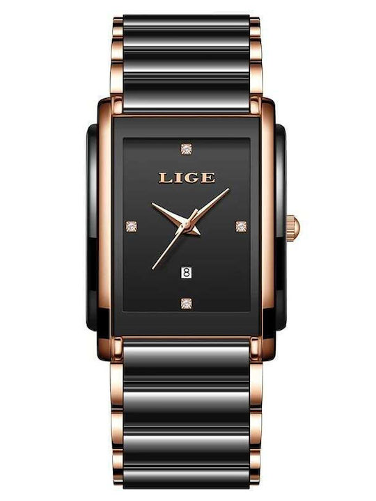 Lige Ceas de Damă Automat cu Rose Gold Brățară Metalică