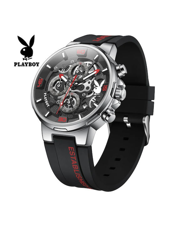 Playboy Γυναικείο Ρολόι 43mm Μπαταρίας με Μαύρο Μεταλλικό Μπρασελέ