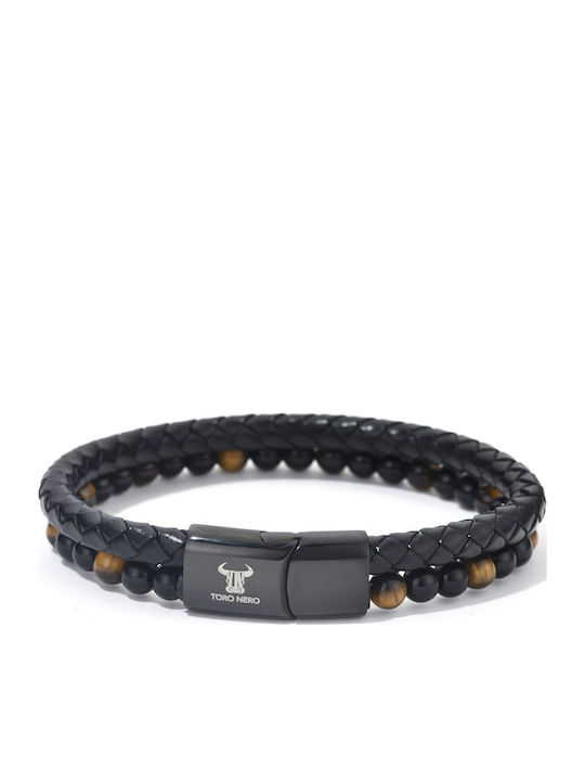 Toro Nero Brățară Pentru Bărbați Din Piele 21cm