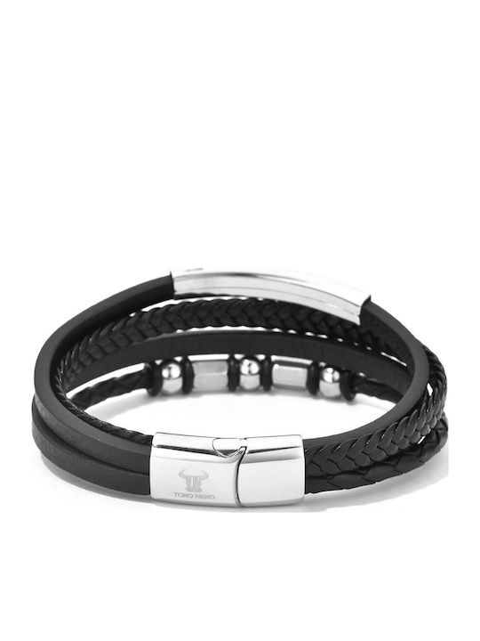 Toro Nero Brățară Pentru Bărbați Din Piele 21cm