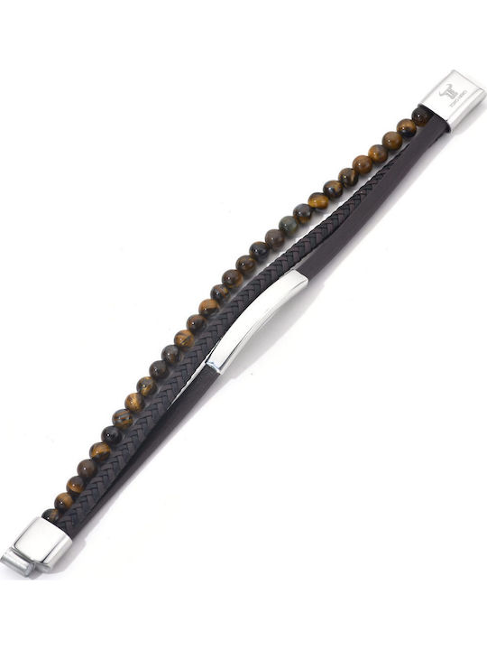 Toro Nero Brățară Pentru Bărbați Din Piele 21cm