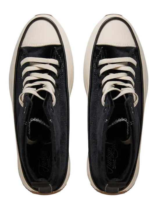 Γυναικεία Flatforms Μποτάκια Μαύρα
