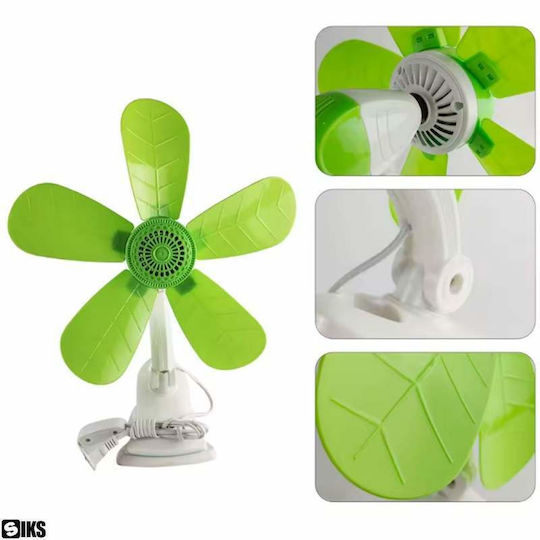 Siks Ventilator Portabil Aer Mini Aer Conditionat Si Ventilatoare Birou Podea Viteza 1 Clip Montare Reglabil Priza Silențios Puternic Acasă Atelier Cameră Copii Birou Verde