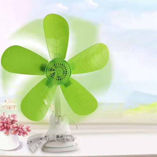 Siks Ventilator Portabil Aer Mini Aer Conditionat Si Ventilatoare Birou Podea Viteza 1 Clip Montare Reglabil Priza Silențios Puternic Acasă Atelier Cameră Copii Birou Verde