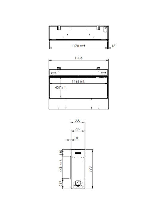 Faber Eslim 1200450 Wandmontiertes Elektrisches Kamin 2000W 80x121cm