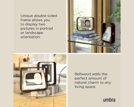 Umbra Bellwood 10x15 Die Drehbare Doppelbildrahmen Mit Walnuss-Finish