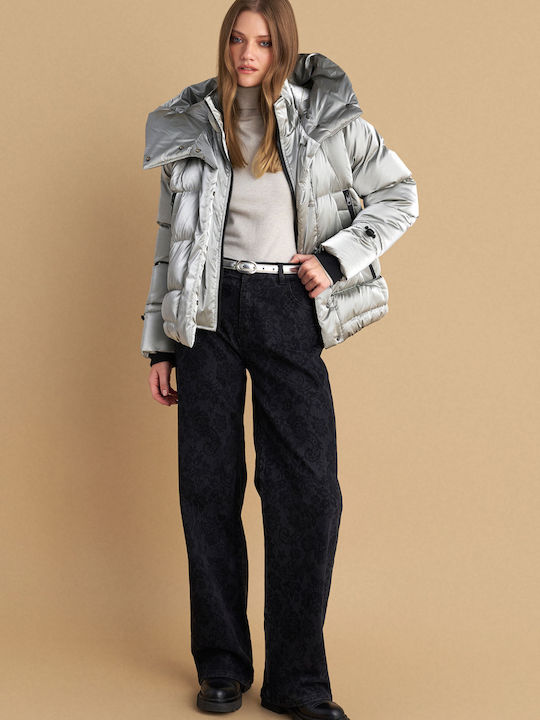 Scurtă Jachetă de femei Puffer Metallic