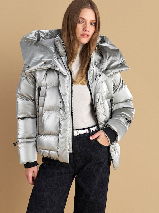 Scurtă Jachetă de femei Puffer Metallic