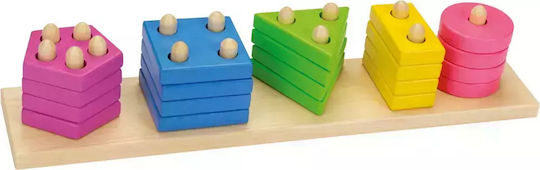 Goki Stapelspielzeug Farbsortierung-Formen aus Holz für 12++ Monate