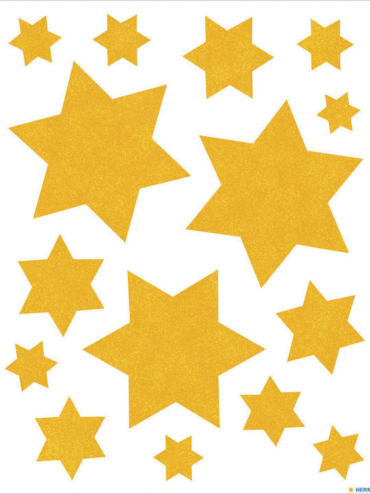 Herma Crăciun Autocolante pentru Fereastră cu Design Αστεριού Window Decor Stars Gold