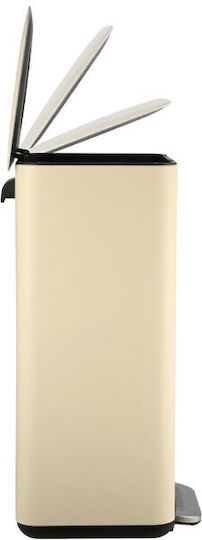 Estia Kunststoff Mülleimer mit Pedal Beige 30lt