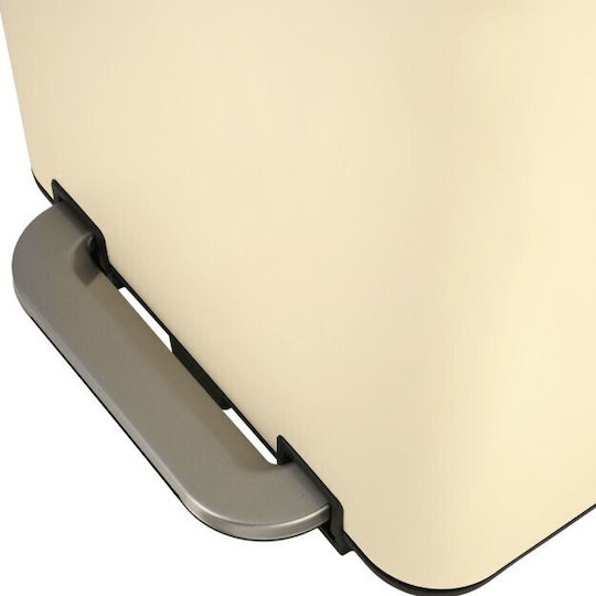 Estia Kunststoff Mülleimer mit Pedal Beige 30lt