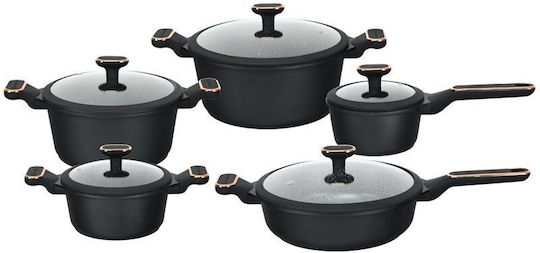 Edenberg Töpfe Set aus Aluminium Schwarz 10 Teile