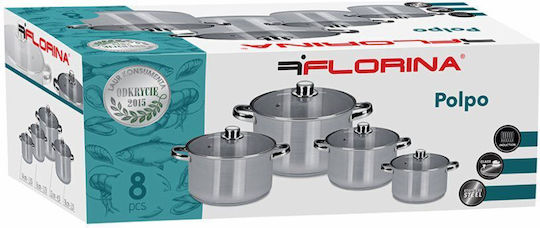 Florina Florina Pots Set Made of Stainless Steel with Non-stick Interior Coating 4 Pieces
