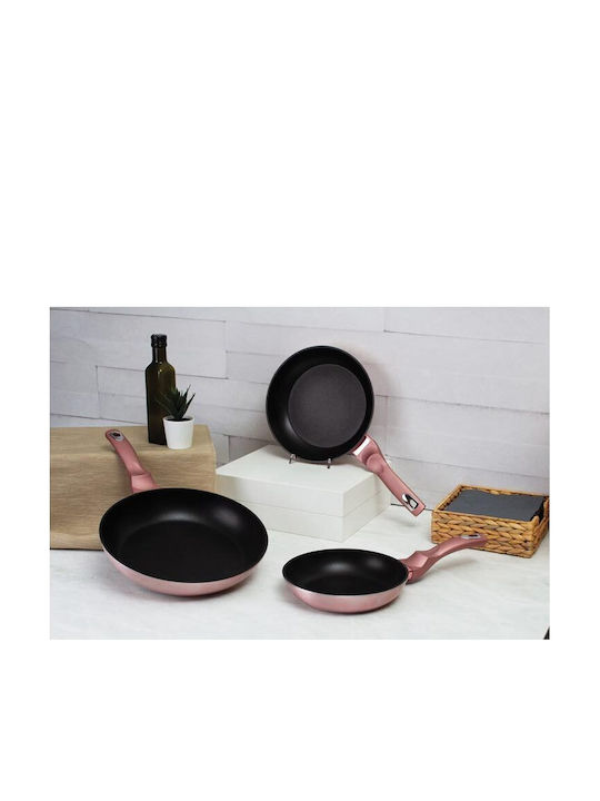 Berlinger Haus i-Rose Collection Pans Set of Aluminum with Stone Coating Pink 3pcs