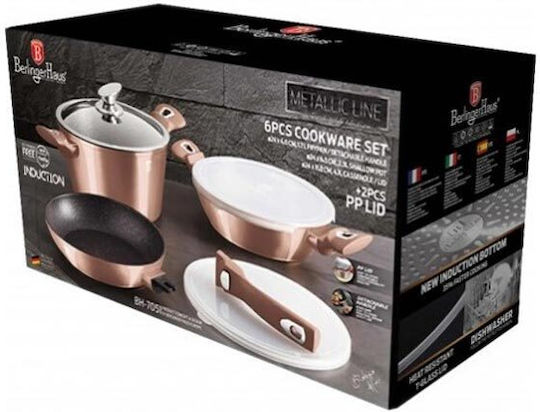 Berlinger Haus Berlinger Haus Kochgeschirr-Set aus Aluminiumguss Rose Gold mit Innenbeschichtung aus Stein 3-tlg