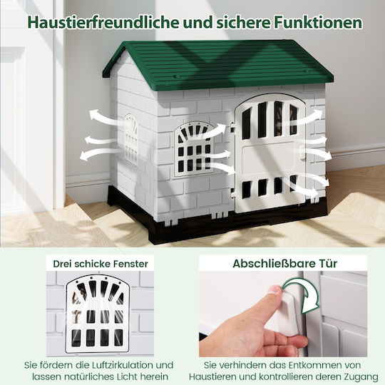 Costway Dog House Plastic Outdoor Green