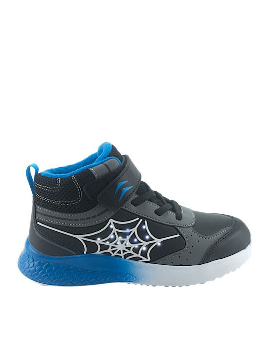 Kids Sneakers High Anatomic with Scratch & Lights Black