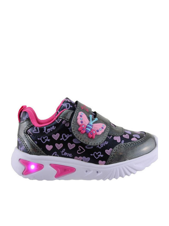 Kids Sneakers with Scratch & Lights Black