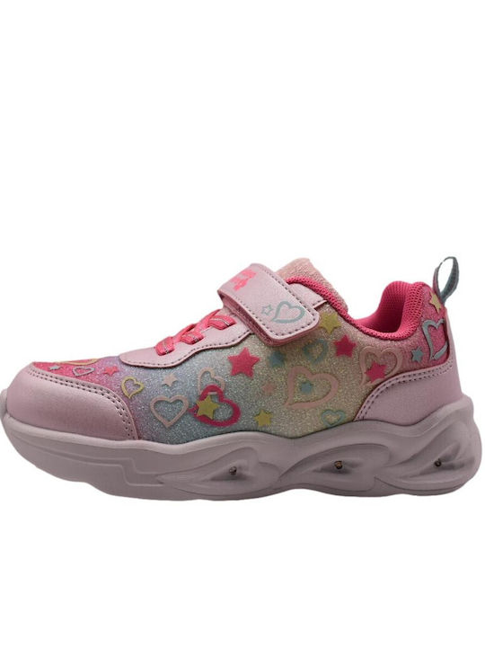 Kids Sneakers with Scratch & Lights Pink
