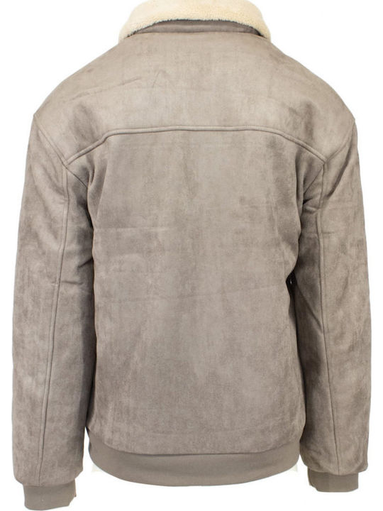 Jacke Bomber Grey Suede-grey