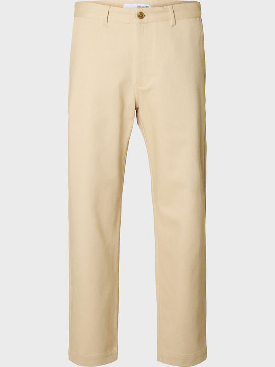 Trousers Elastic in Regular Fit Light Beige