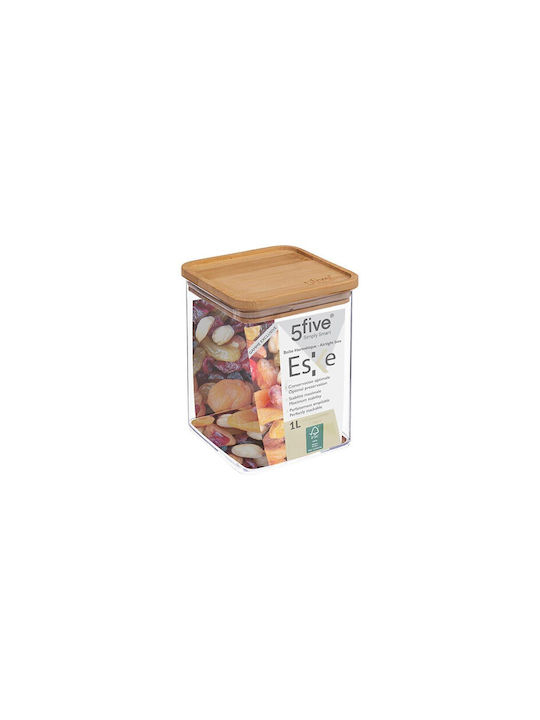 5Five Eske General Use Vase with Airtight Plastic Transparent Lid 1000ml 1 Piece